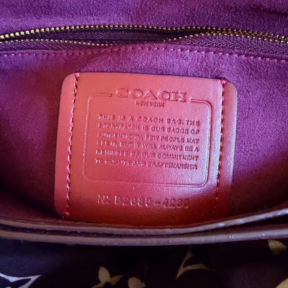 Coach holton color block leather saddle bag in brass pink multi - Picture 7 of 8